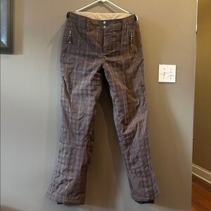 Mountain Hardwear Brown Plaid Ski pants size Large